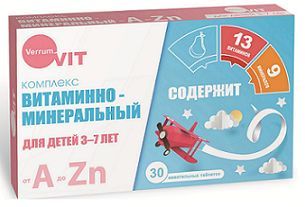 Витаминно-минеральный комплекс а-zn таб. №30 для детей 3-7 лет етм