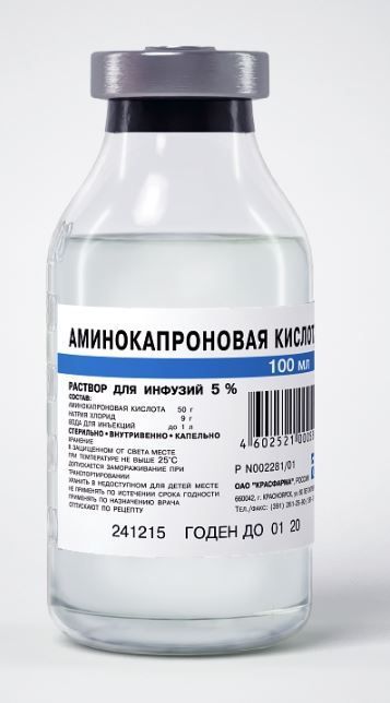 Аминокапроновая кислота 5% 100мл р-р д/инф. №1 флакон
