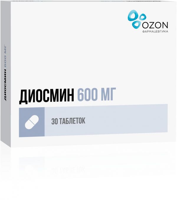 Диосмин 600мг таблетки покрытые плёночной оболочкой №30
