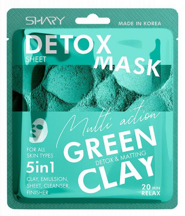 Шери маска на тканевой основе 25г сыворотка и зеленая глина