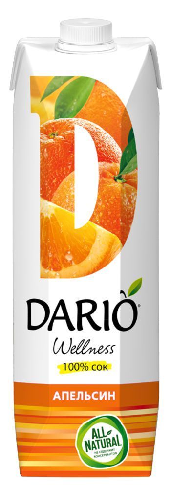 Дарио велнес сок 0,95л апельсин б/сахара
