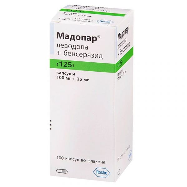 Мадопар 100мг+25мг таблетки диспергируемые №100