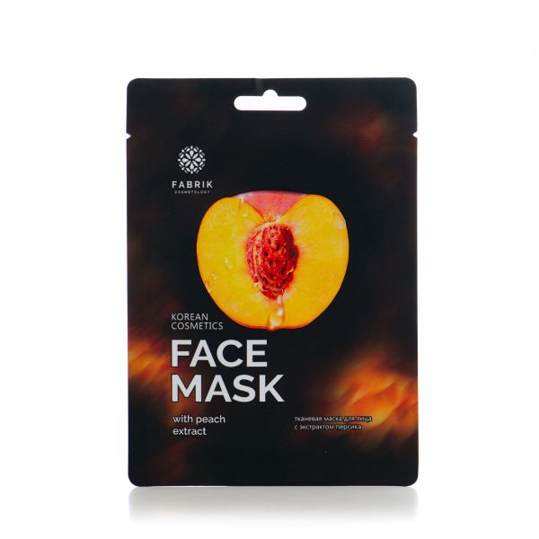 Фабрик косметолоджи маска для лица тканевая 25г экстракт персика