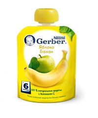 Гербер пюре 90г яблоко банан (GERBER PRODUCTS COMPANY)