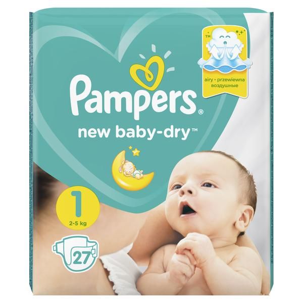Памперс подгузники new baby-dry 1 № 27 д/новорожд 2-5кг