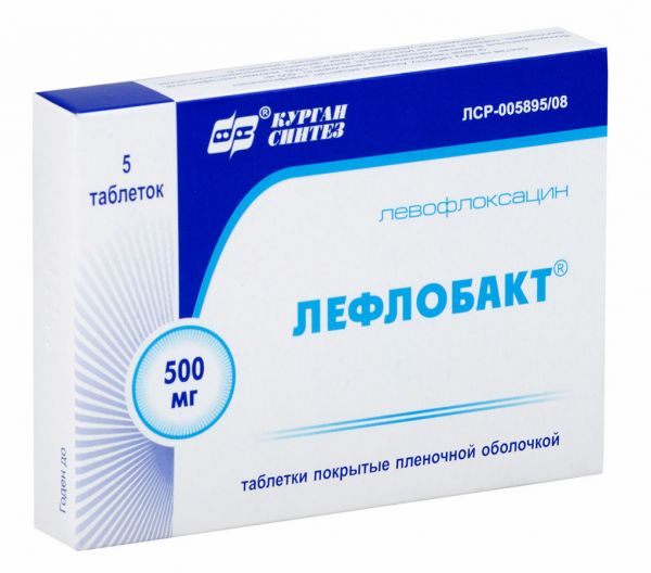 Лефлобакт (левофлоксацин) 500мг таб.п/об.пл. №5