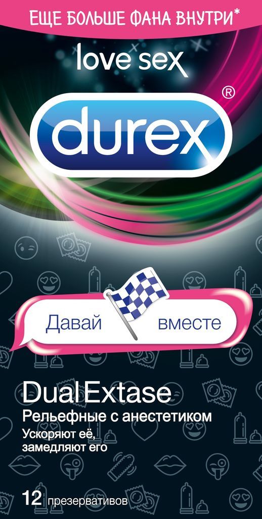 Презерватив durex №12 dual extas emoji